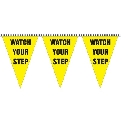 100' Safety Slogan Pennant (Watch Your Step)