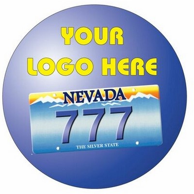 Nevada License Plate Round Badge w/ Bar Pin