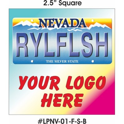 Nevada License Plate Square Badge w/ Bar Pin (2 1/2"x2 1/2")