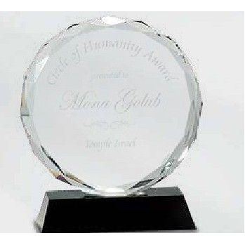 Clear Crystal Octagon Award on Clear Pedestal Base (7.5")