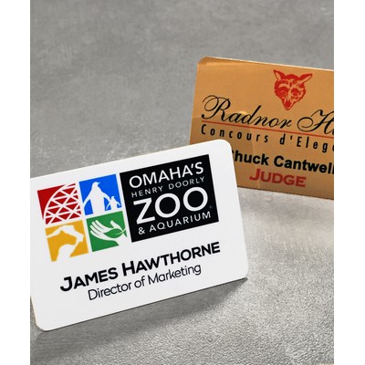 Full Color Aluminum Name Tag w/ Personalization (3"x2")