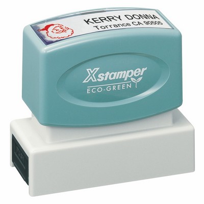 Xstamper Pre-Inked Two Color Logo Stamp (5/8"x1 5/8")