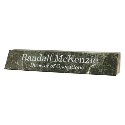 Jade Leaf Green Marble Rectangular Name Plate (10½"x2"x2")