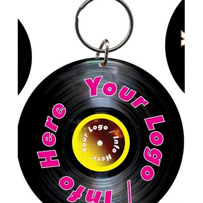 33 RPM LP/Album Gift Shop Keychain w/Mirrored Back (12 Square Inch)