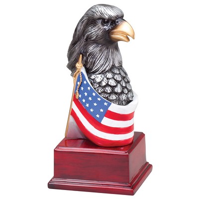 Eagle Head With Flag 7 1/4" H 7¼" Height 7¼" Height