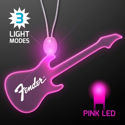 LED Acrylic Pink Guitar Necklace - Domestic Print