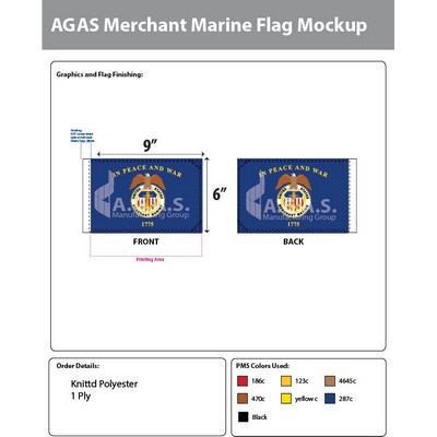 Merchant Marine Motorcycle Flags 6x9 inch