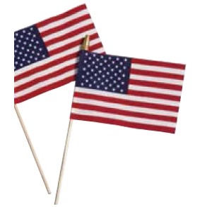 Cotton Stick Flag w/Spear Tip (12"x18")