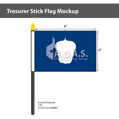 Treasurer Stick Flags 4x6 inch