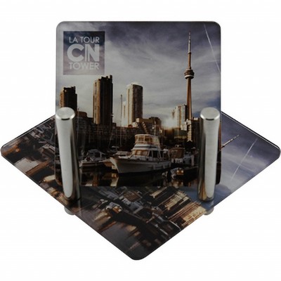 Acrylic Coaster Set of 4 Square Coasters (3 1/2"x3 1/2") and 1 Base (4 1/2"x4 1/2") Full Color