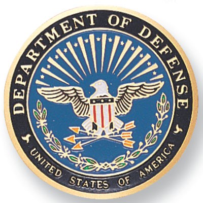 2" Department of Defense Etched Enameled Medallion Insert Disc