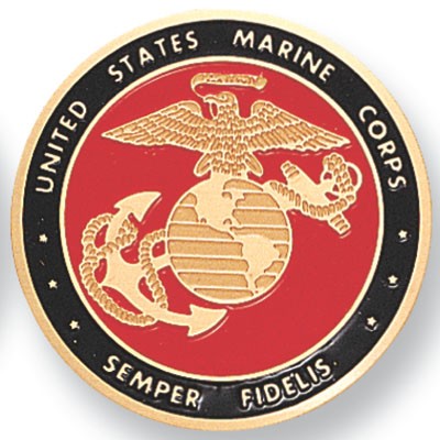 2" Marine Corps Semper Fidelis Etched Enameled Medallion Insert Disc