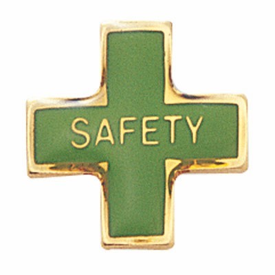 5/8" Safety Cross Lapel Pin