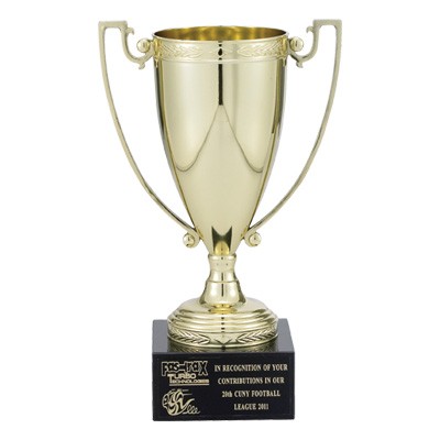 12½" Trophy w/10¼" Gold Cup on Black Marble Base