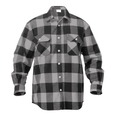 Gray Plaid Extra Heavyweight Flannel Shirt (S to XL)