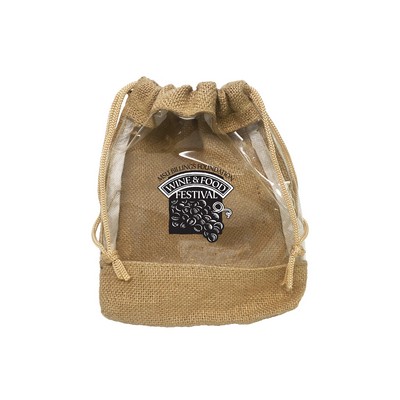 Jute & Vinyl Drawstring Pouch