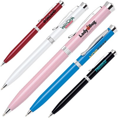 Slim Body Aluminum Ballpoint Pen w/ Lustrous Enamel Coating