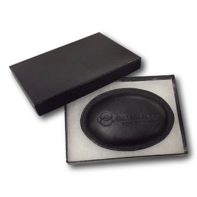 Genuine Leather Paperweight Oval Shape (Deboss or Foil Stamp)