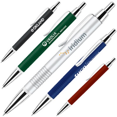 Click Action Ballpoint Pen w/ Textured Grip & Matte Coated Finish