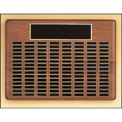 Walnut Perpetual Horizontal 48 Plate Plaque (15" x 21")