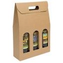 Italian Smooth Kraft Olive Oil & Vinegar 3 Bottle Carrier (10 1/2"x3 1/2"x15 3/4")