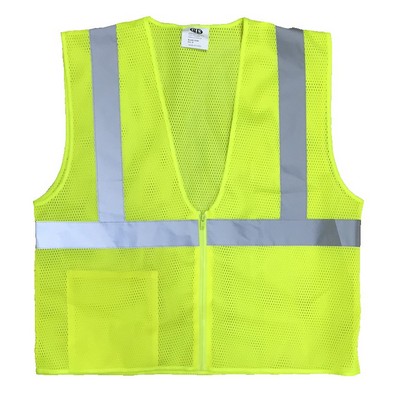 ANSI CLASS 2 Safety Vest -Mesh, Zip Up