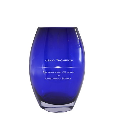 10.25" Cobalt Blue Oval Vase