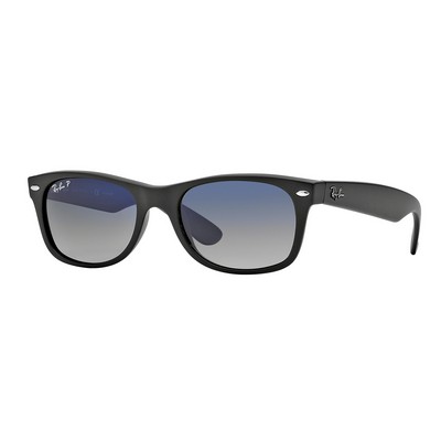 Ray-Ban® Matte Black/Blue Mirror Polarized™ New Wayfarer Sunglasses