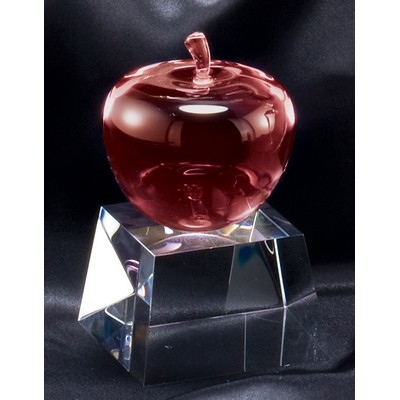 Crystal Red Apple on Base