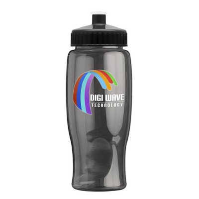 27 Oz. Poly-Pure Transparent Bottle w/Push Pull Lid - Digital Imprint