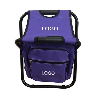 Outdoor Foldable Backpack Chair w/Cooler Bag