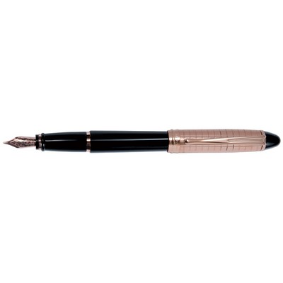 Luxury Line Aurora Ipsilon Quadra Rose Gold & Black Fountain Pen