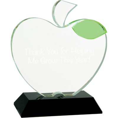 Crystal Apple with Base, 6.25"