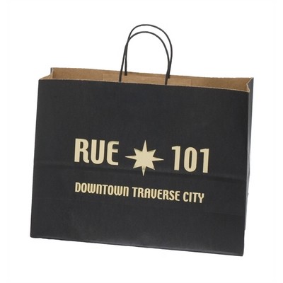 Matte Tinted Natural Kraft Paper Vogue Shopping Bag (16"x6"x12")