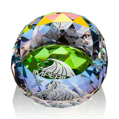 Gem Cut Paperweight - Optical COLORED 3"