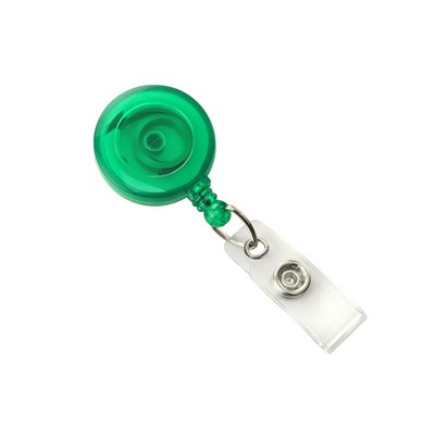 Custom Round Translucent Plastic Badge Reel (Green)