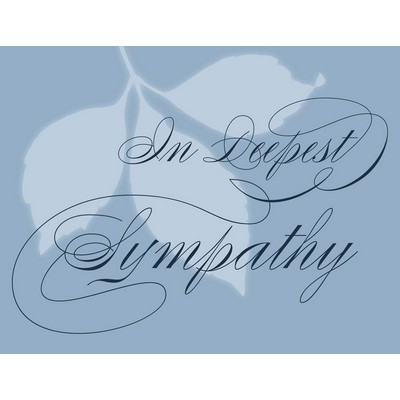 Screened Leaf in Blue Sympathy Card