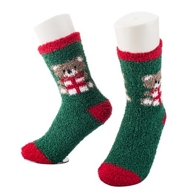 Coral Fleece Christmas Socks