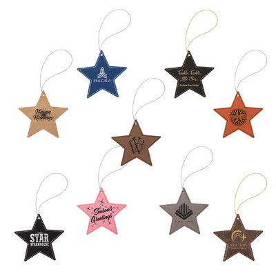 4" x 4" - Premium Leatherette Ornaments - Star