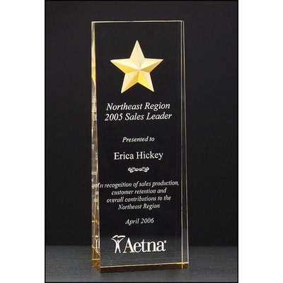 Constellation Series Etched Star w/Gold Paint-Fill & Mirrored Bottom