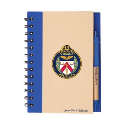 Spiral Bound Notebook & Harvest Pen - Blue