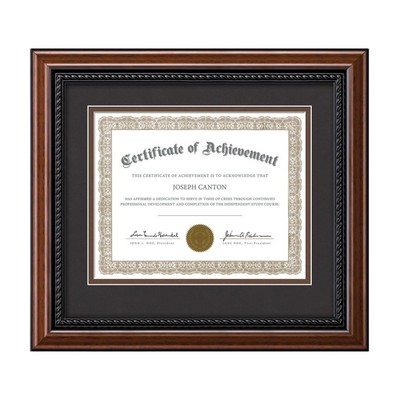 Weyden Certificate Frame - Walnut/Onyx 8½"x11"