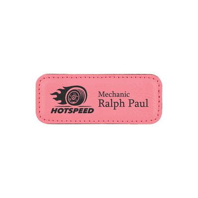 Pink Leatherette Badge w/ Magnet