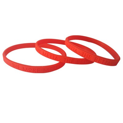 1/4 Inch Embossed Silicone Wristband