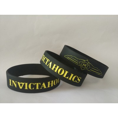 3/4 Inch Deboss-Fill Silicone Wristbands