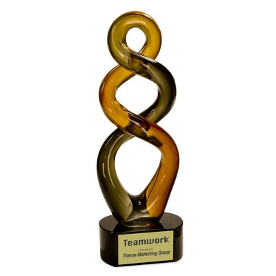 13 1/2" Brown Twist Art Glass Award