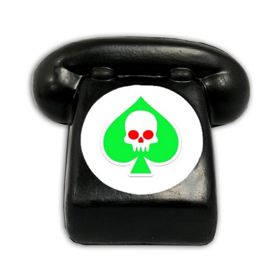 Black And White Telephone Stress Reliever with Full Color Logo