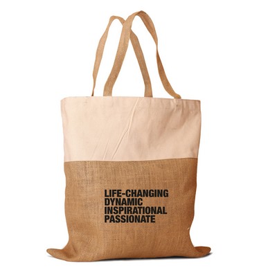 Jute and Cotton Combination Tote Bag