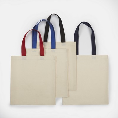 Economical Cotton Tote Bag - Natural Body w/Color Handles (15"x16")