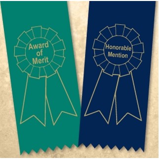 2"x 6" Honorable Mention Place Stock Carded Award Ribbon